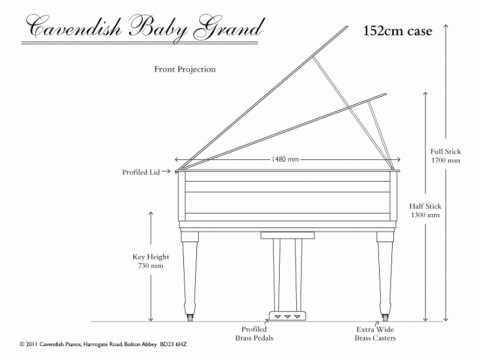 Kích thước đàn Piano cơ Grand và Upright