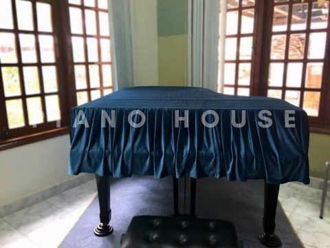 Khăn Phủ Nhung Chân Bèo Gợn Sóng Xanh Navy