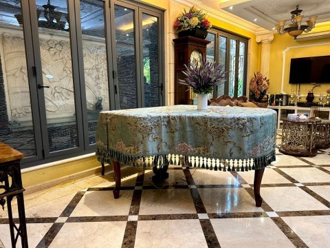 Khăn Phủ Grand Xanh 3D