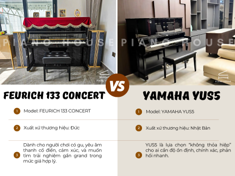So Sánh Feurich 133 Concert & Yamaha YUS5