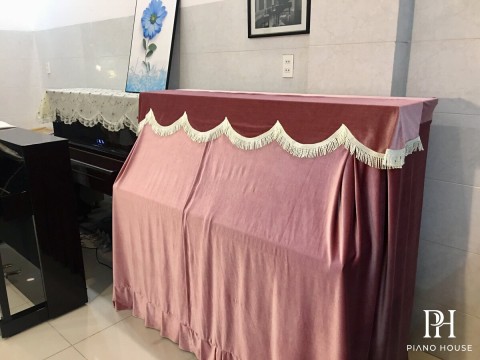 Khăn Phủ Nhung 4 chiều màu hồng Pastel (full đàn)