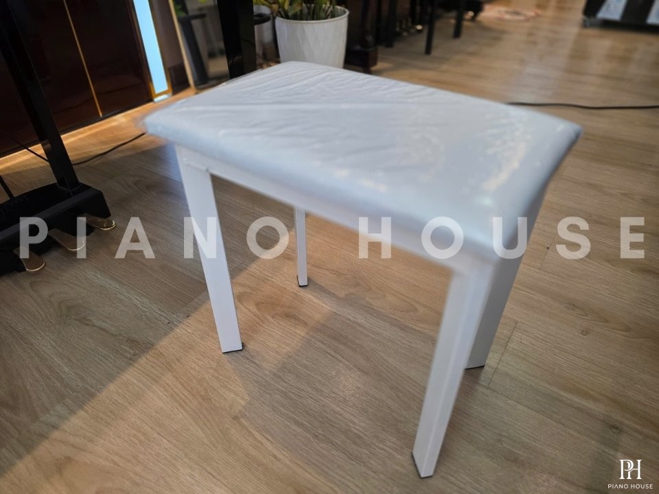 Ghế Piano điện chân sắt (White)