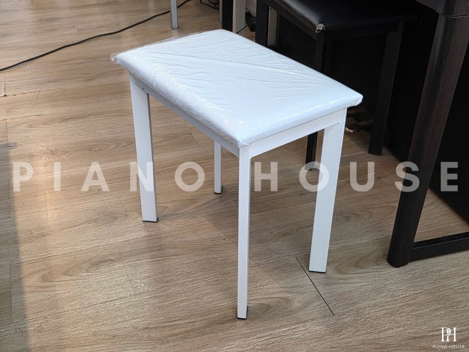 Ghế Piano điện chân sắt (White)