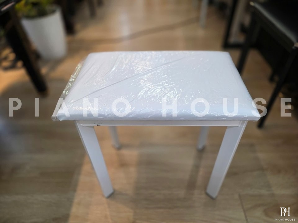 Ghế Piano điện chân sắt (White)