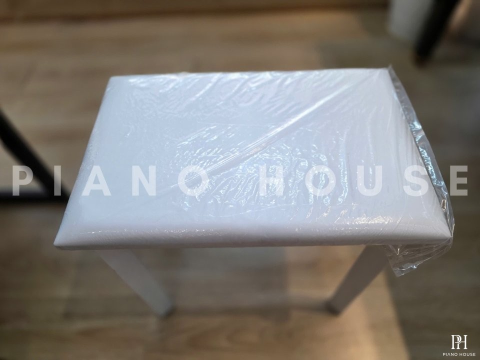 Ghế Piano điện chân sắt (White)