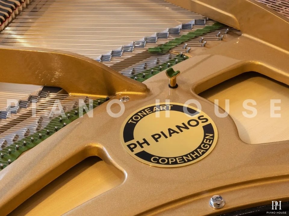 PH Grand Piano: PH157 Legacy | Walnut Cognac Leather | Brass | Modern Sculptural