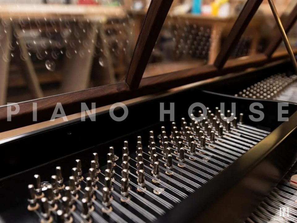 PH Grand Piano: PH159 Legacy Black Woven Leather | Oxidized Brass | Walnut Wood