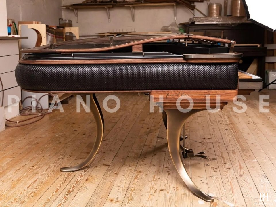 PH Grand Piano: PH159 Legacy Black Woven Leather | Oxidized Brass | Walnut Wood