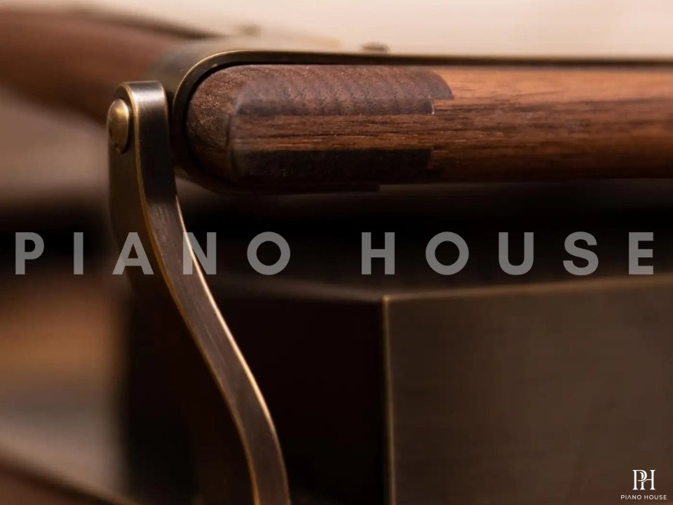 PH Grand Piano: PH159 Legacy Black Woven Leather | Oxidized Brass | Walnut Wood