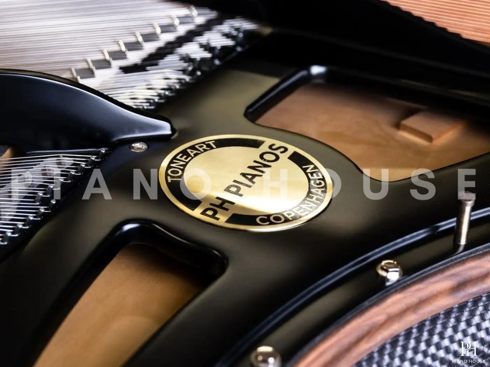 PH Grand Piano: PH159 Legacy Black Woven Leather | Oxidized Brass | Walnut Wood