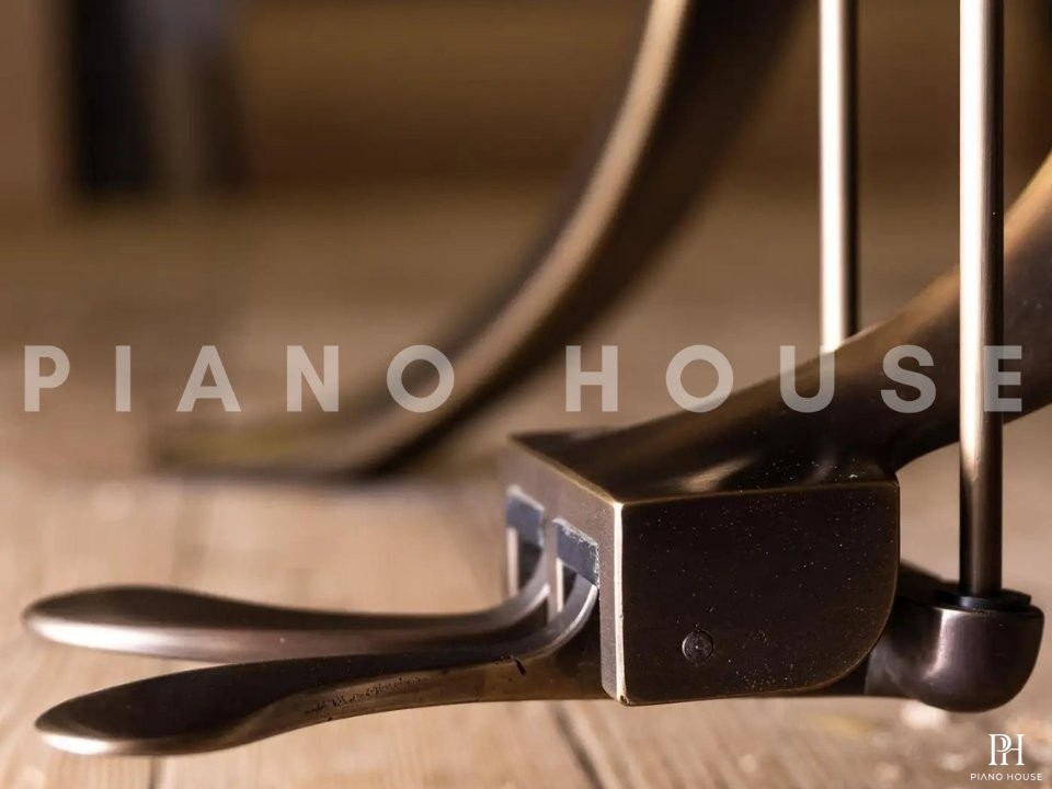 PH Grand Piano: PH159 Legacy Black Woven Leather | Oxidized Brass | Walnut Wood