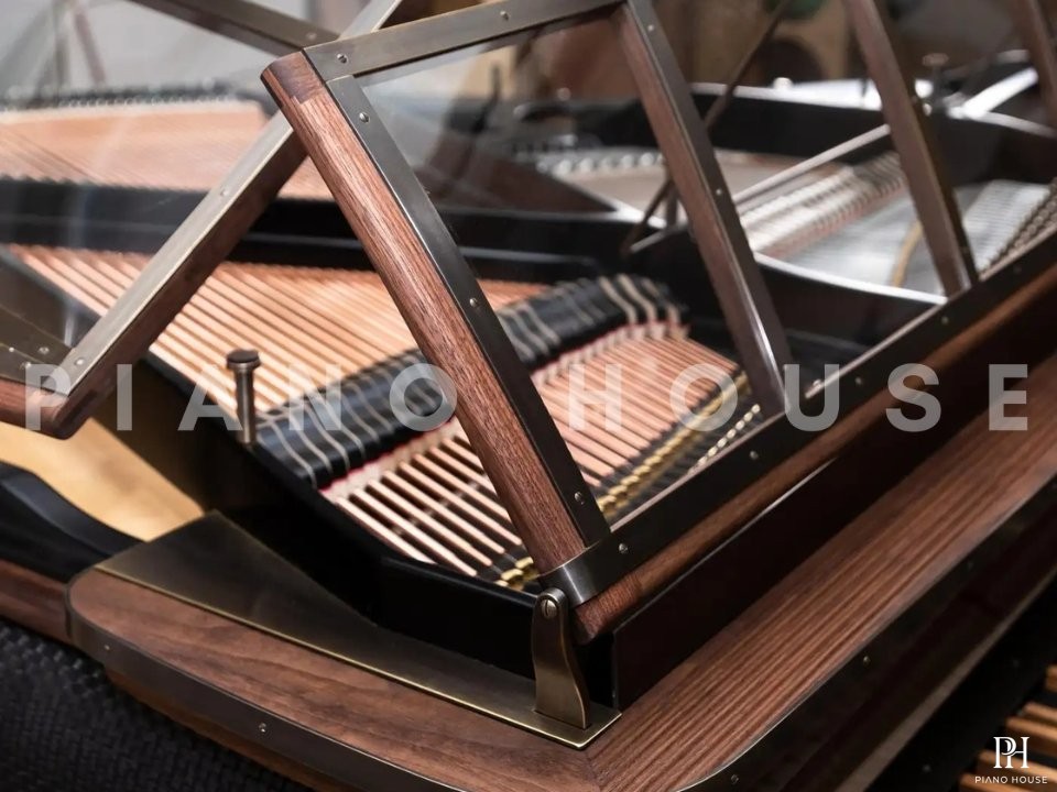 PH Grand Piano: PH159 Legacy Black Woven Leather | Oxidized Brass | Walnut Wood