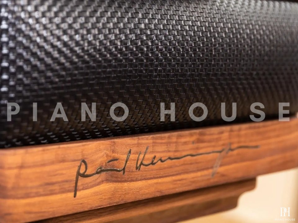 PH Grand Piano: PH159 Legacy Black Woven Leather | Oxidized Brass | Walnut Wood