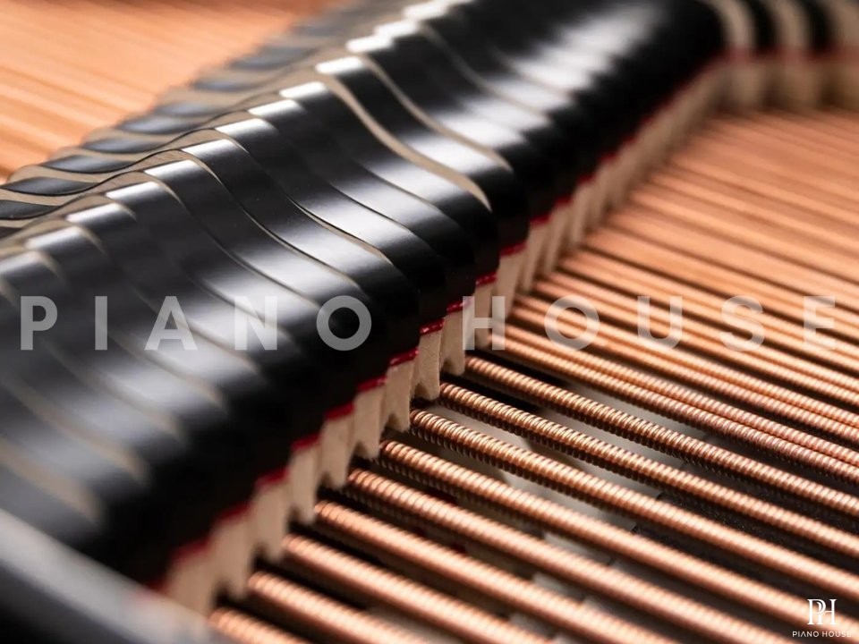 PH Grand Piano: PH159 Legacy Black Woven Leather | Oxidized Brass | Walnut Wood