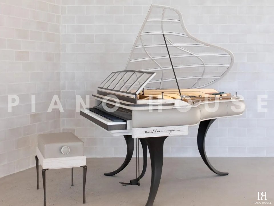 PH Grand Piano: PH170 Curated | Mineral Leather | White Oak and Burned Brass
