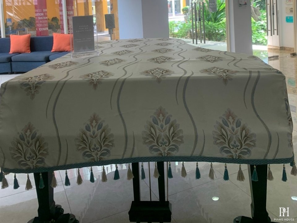 Khăn Phủ Gấm Dầy + Tua Rua Cho Đàn Grand Piano