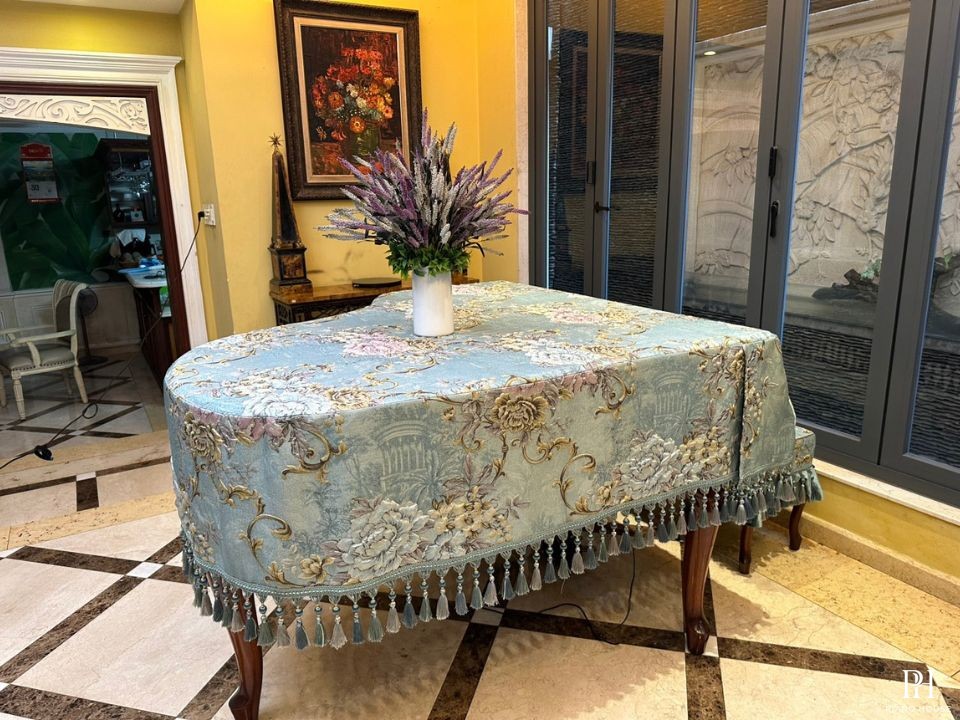 Khăn Phủ Grand Xanh 3D