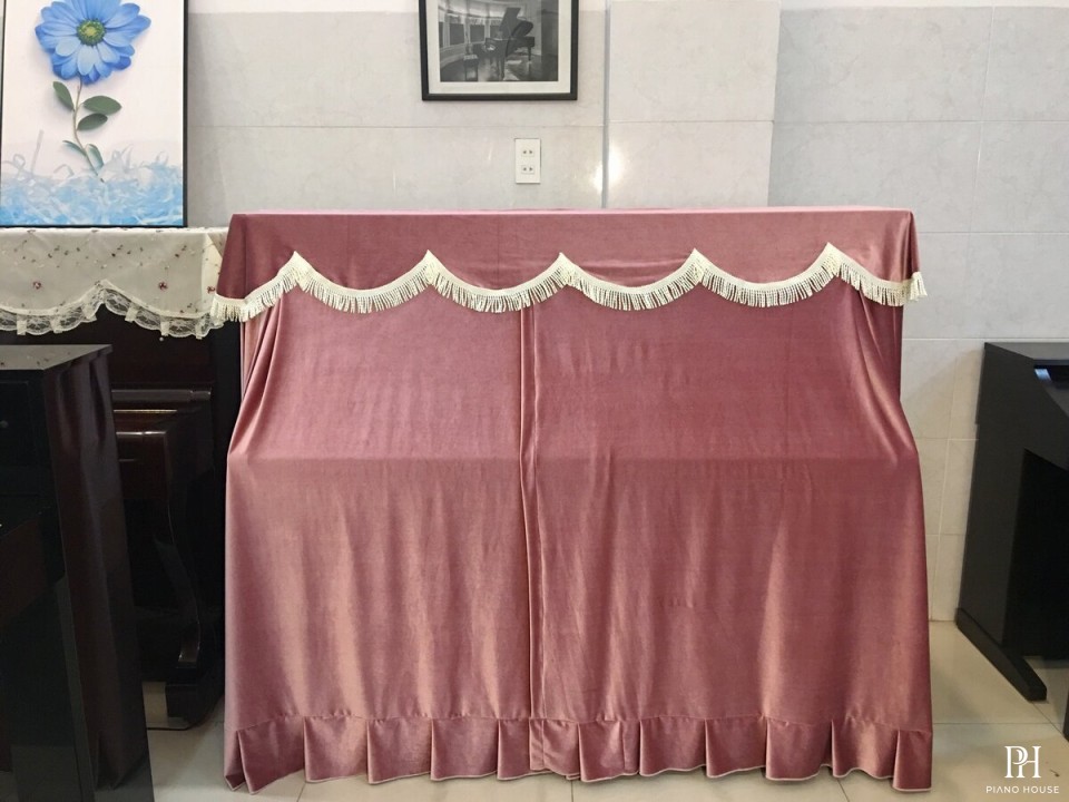 Khăn Phủ Nhung 4 chiều màu hồng Pastel (full đàn)