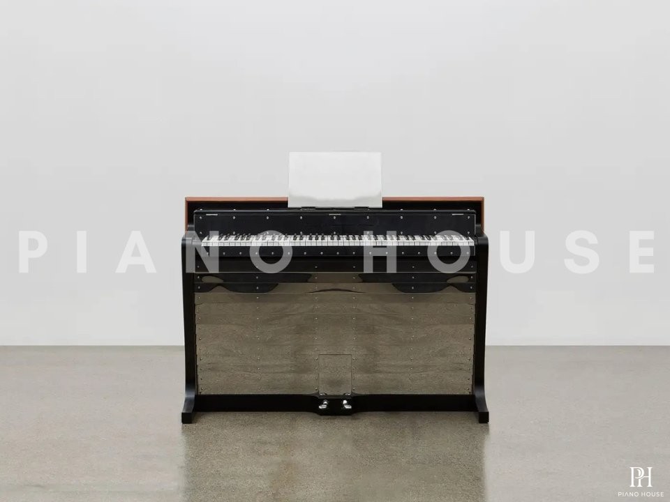 PH Pianette | Cognac Color Leather | Wood Panels and Chromed Metal Parts