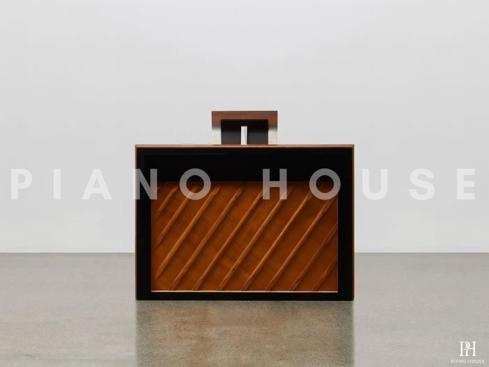 PH Pianette | Cognac Color Leather | Wood Panels and Chromed Metal Parts