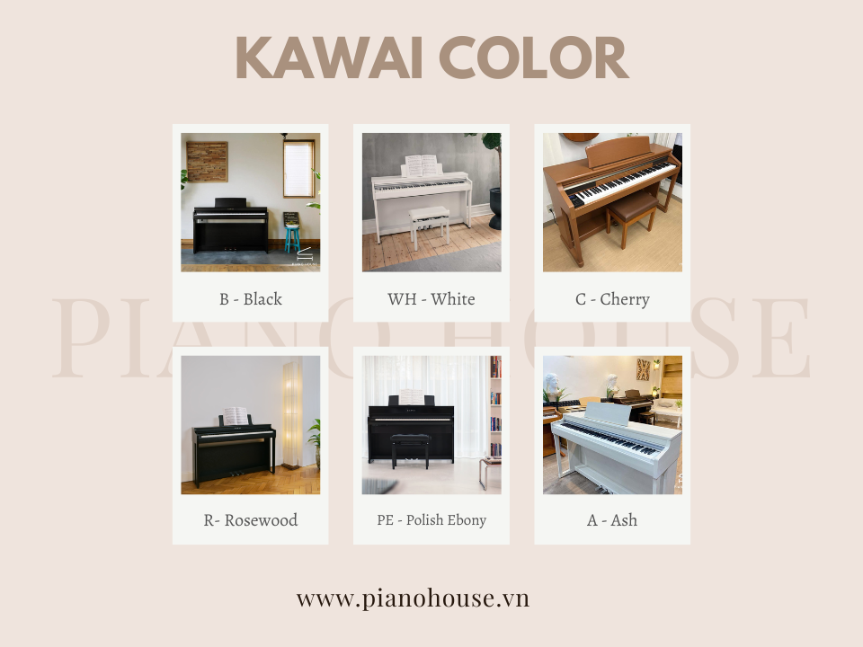 Kawai Digital Piano Premium Wooden Color Palette Grid 1