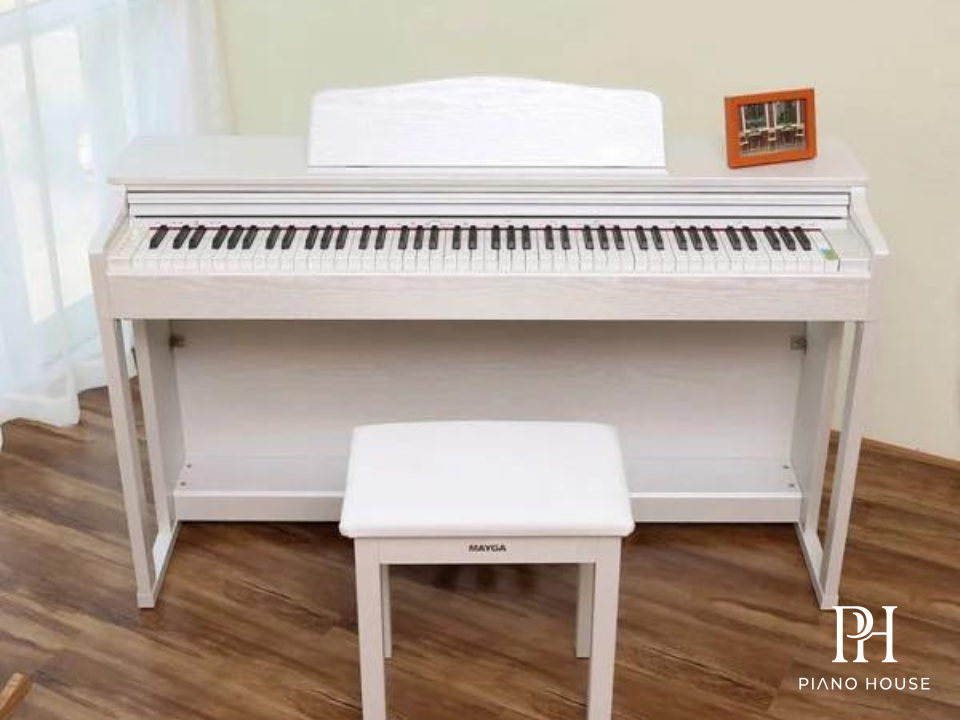 Mayga MP-17WH Polished White Premium Digital Piano Console