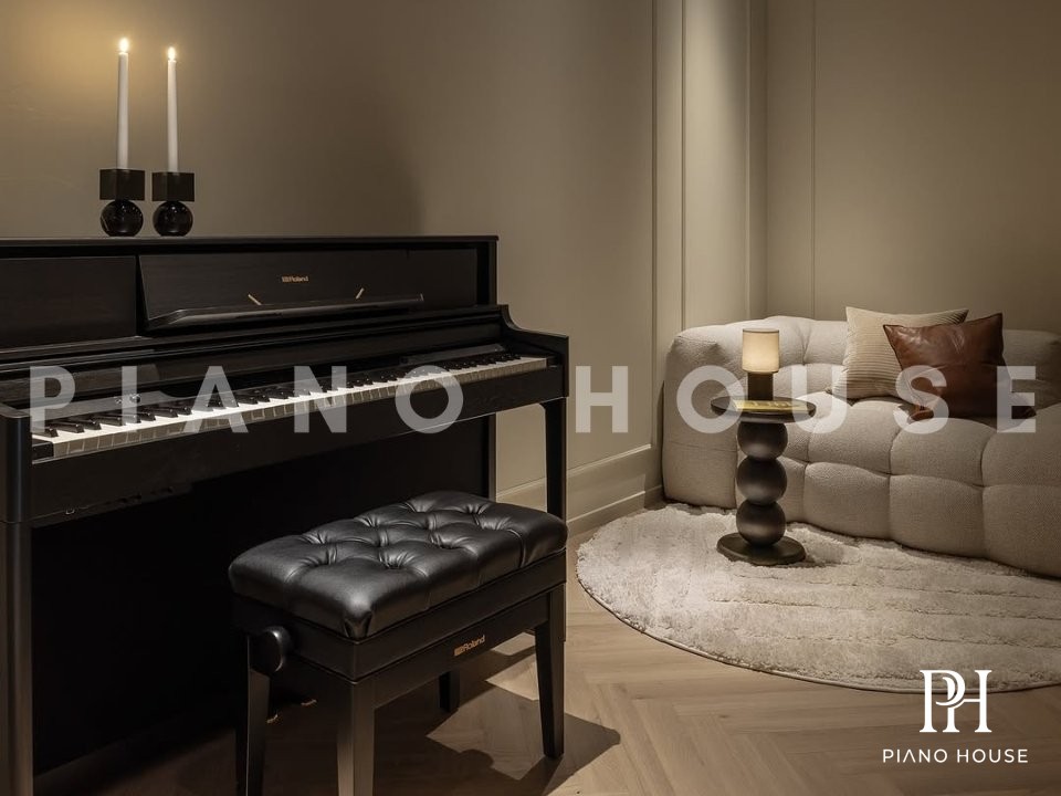 Roland LX705 Charcoal Black Luxury Cabinet Front View