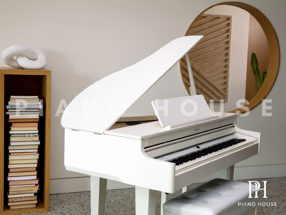 Roland GP-6 Polished White Grand Piano Luxury Environment
