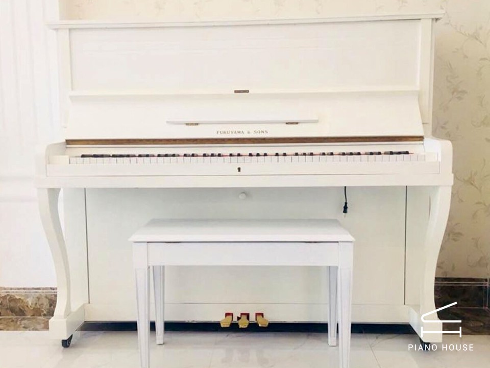 White Upright Piano Japan