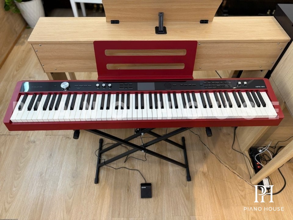 NUX NPK-20 Red Vibrant Stage Workstation Piano Complete View