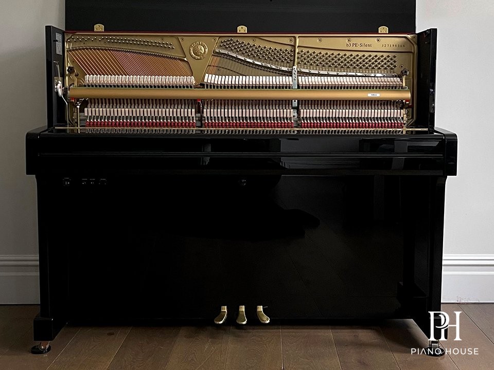 Yamaha b3 Bridge and Roslau Strings Detail