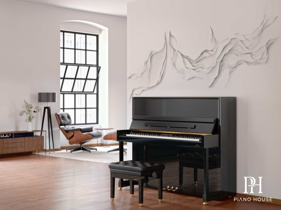 C. Bechstein Academy A6 Luxury Polished Ebony Upright Piano