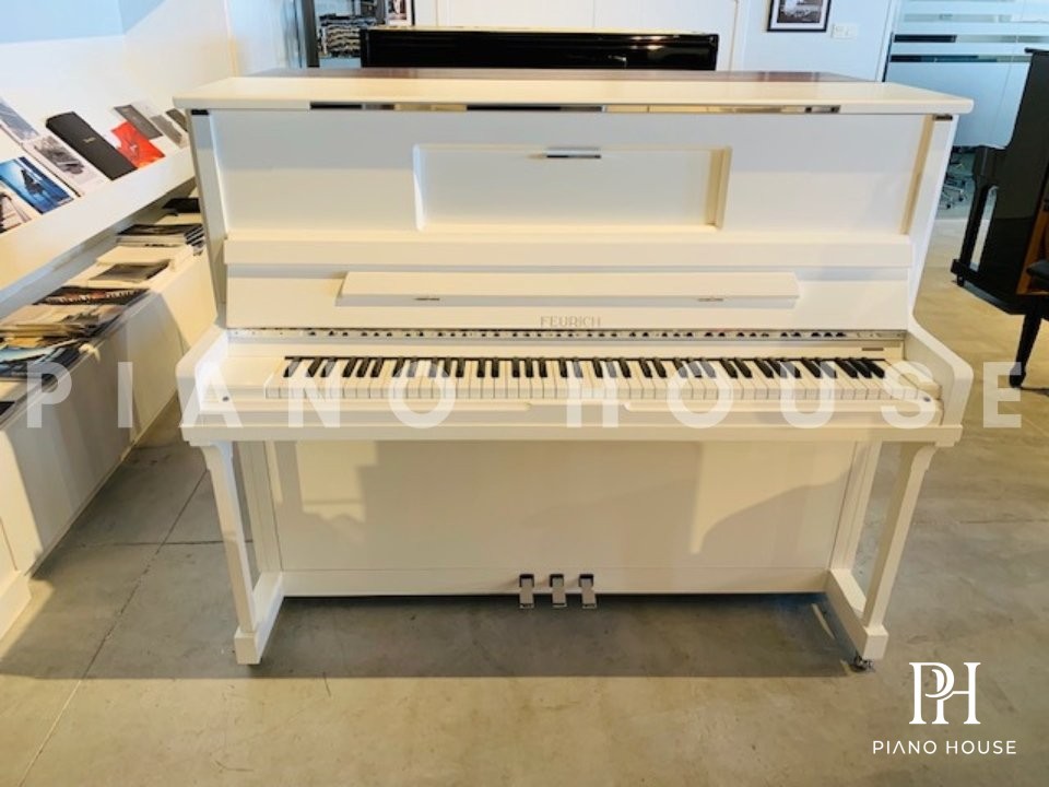 Feurich 123 Vienna White Luxury Polished Brass Digital Integration