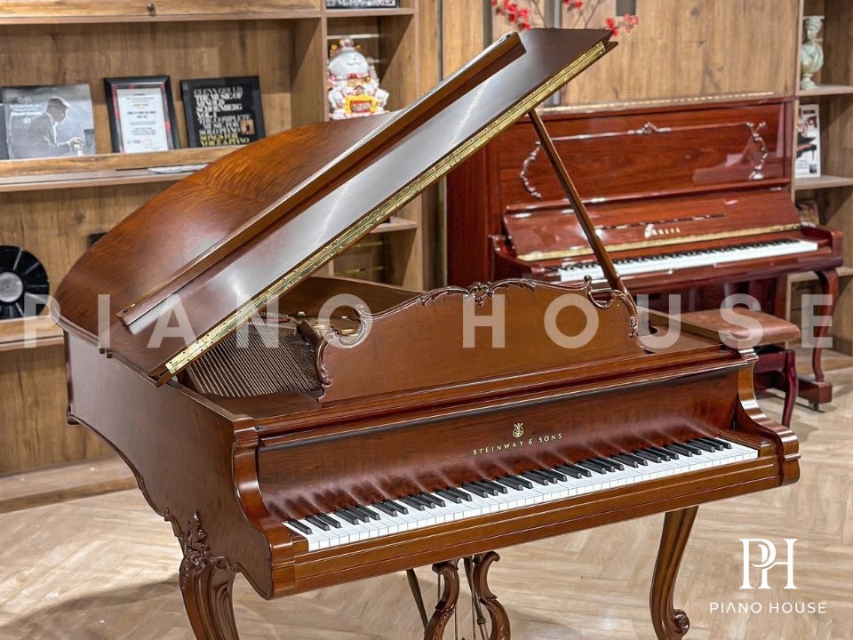 Steinway Louis XV Golden Cast Iron Plate and Hand-Wound Strings