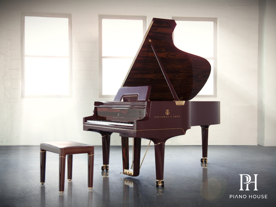 Steinway Model B The Midnight Red Cast Iron Plate and Strings