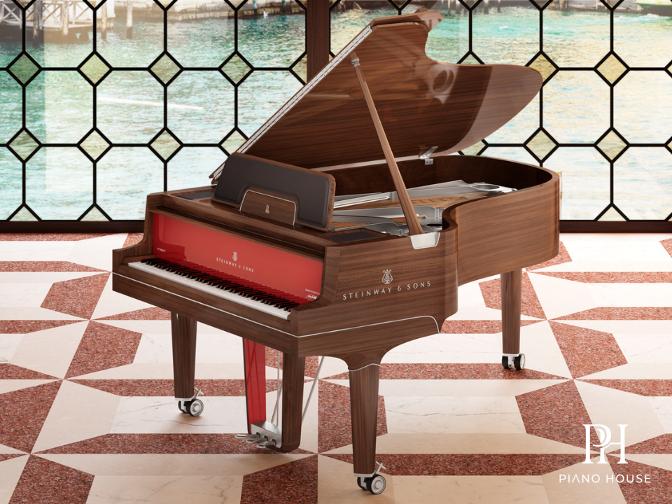 Steinway Model B The Walnut Veneer Side View Finish