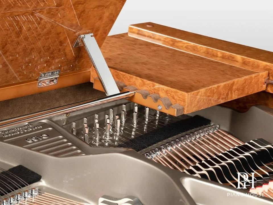 Royal Wood Eucalyptus Grand Piano Lid Detail