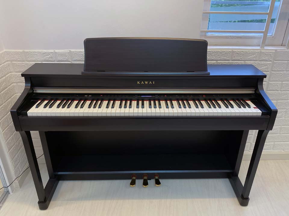 Toàn cảnh thiết kế sang trọng của đàn piano điện KAWAI CN350GP màu nâu đen