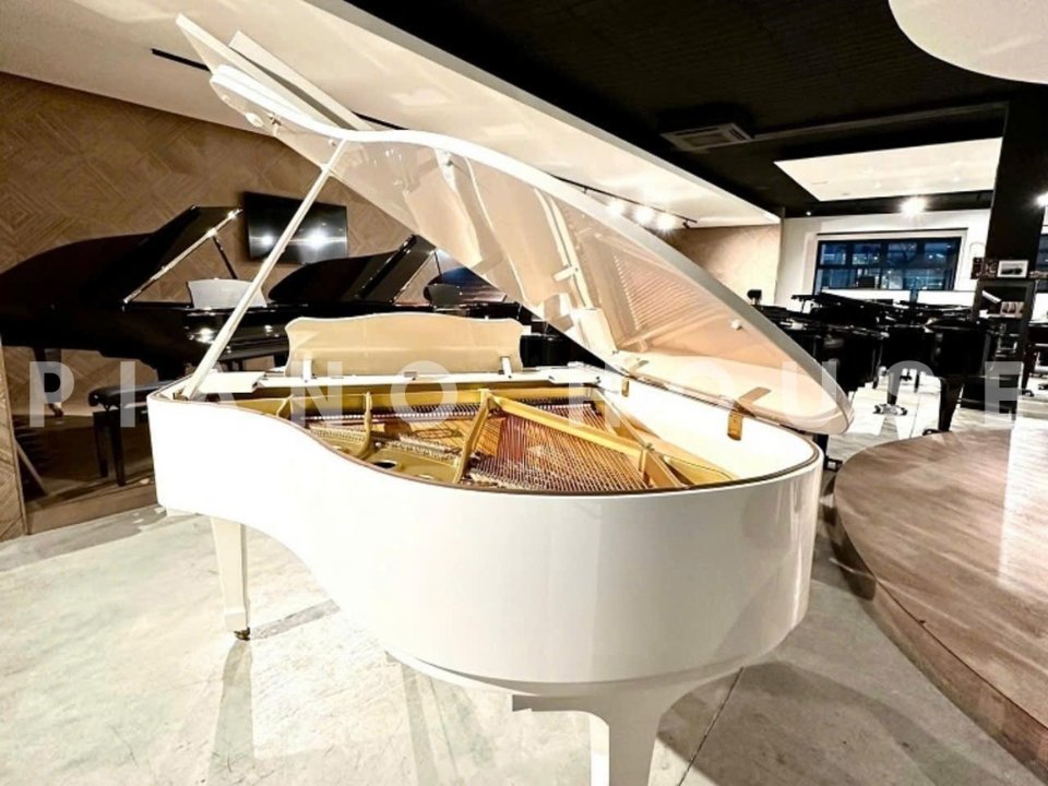 Gần cảnh bàn phím và bộ cơ của đàn piano YAMAHA G2 WH