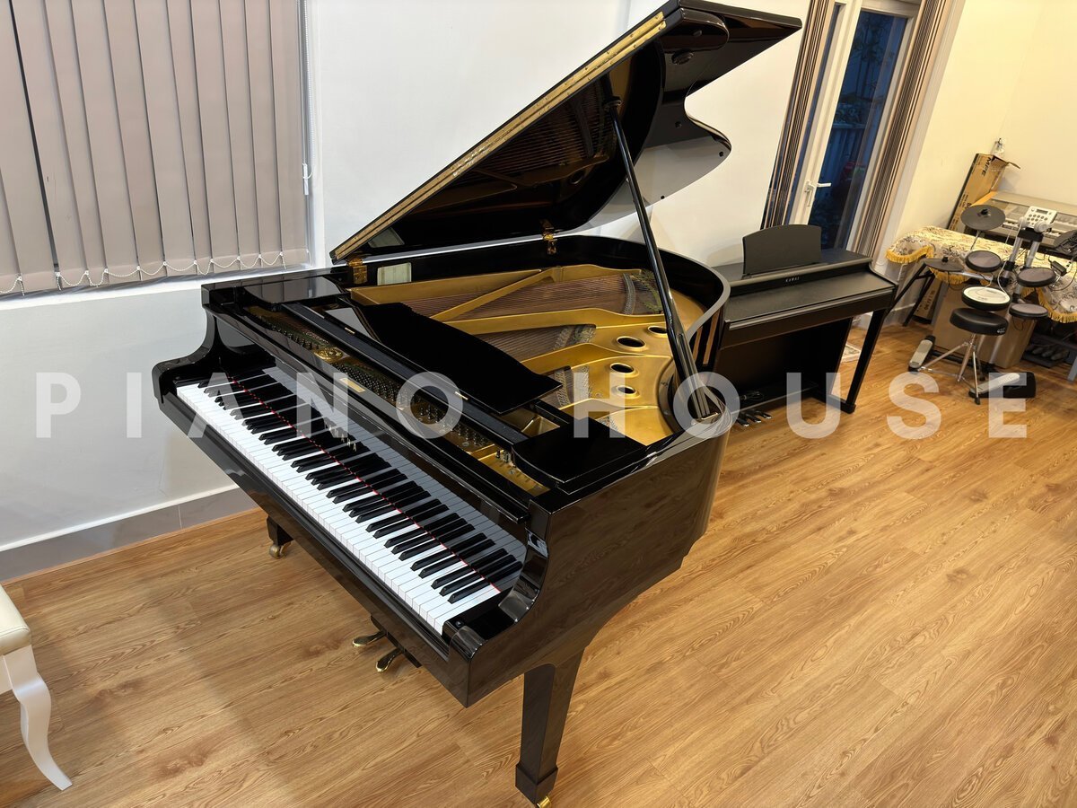 Chi tiết phím đàn gỗ mun và bộ máy cơ của YAMAHA G5